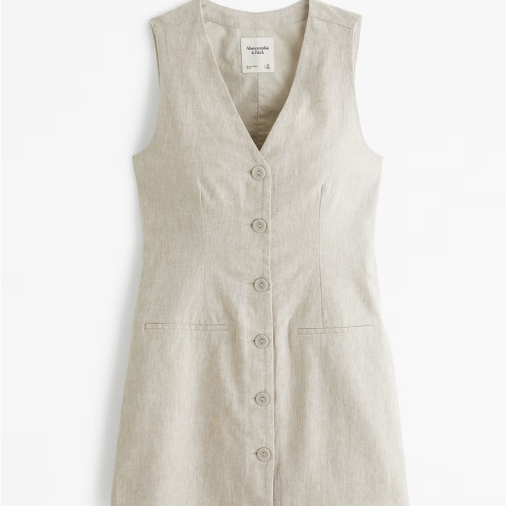 Abercrombie Mara Linen Blend Vest Mini Dress